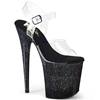 Pleaser - FLAMINGO808SS Sandale à bride à la cheville, Pole dance chaussures - Noir/Transparent Product image